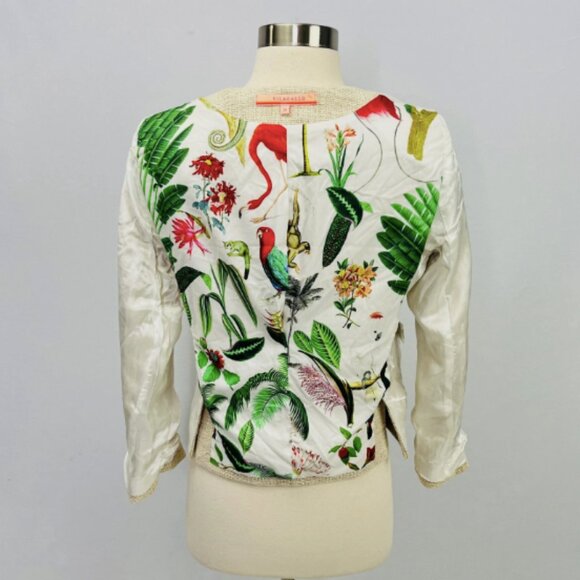 VILAGALLO IT 38 US 8 Faux Pearl Tweed Crop Blazer - Picture 8 of 14